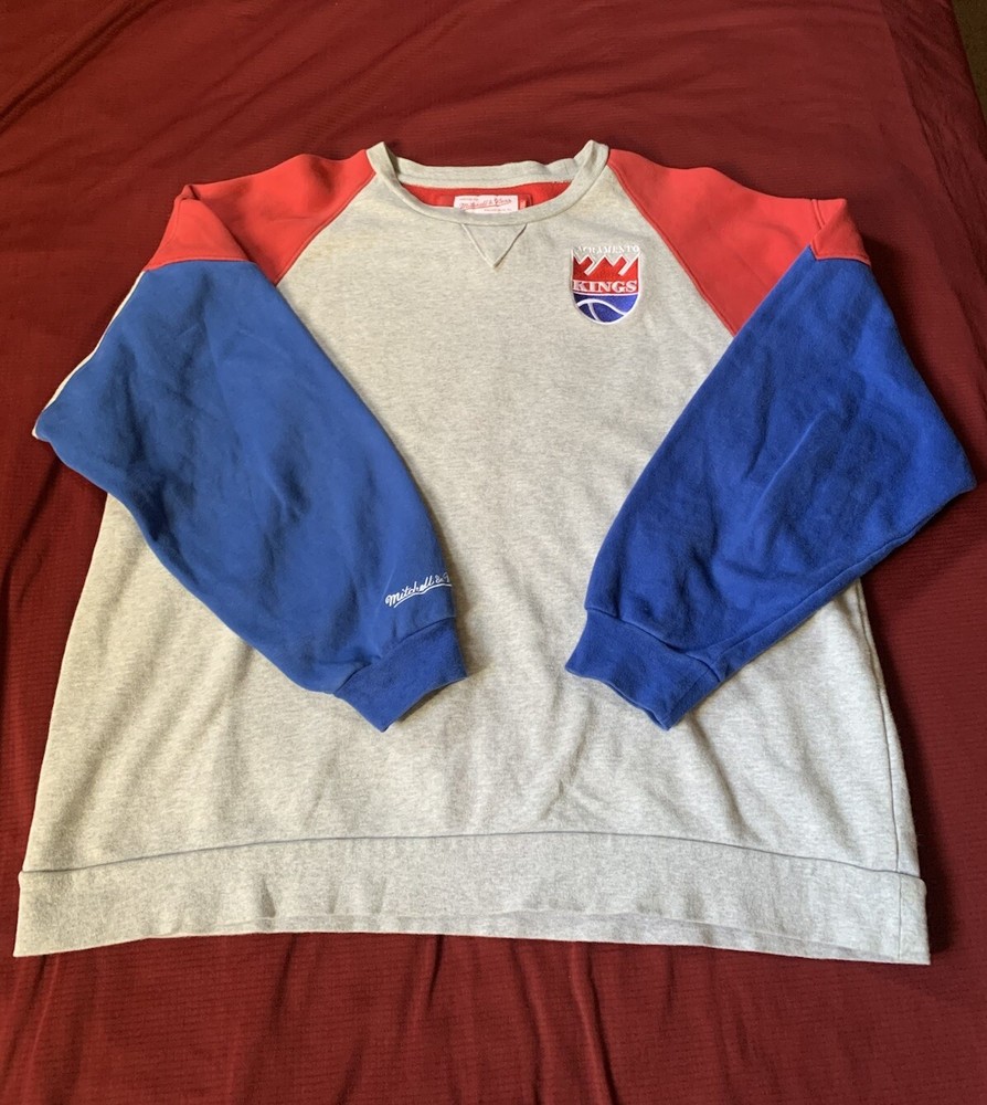 Mitchell Ness Sacramento Kings Hardwood Classic Crewneck Sweatshirt Size 2XL