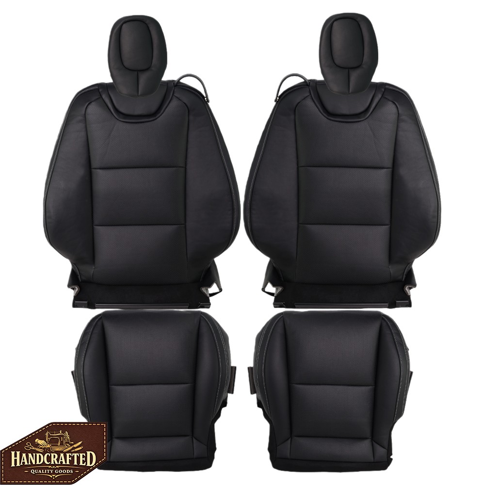 For 2010-15 Chevy Camaro Driver & Passenger Replacement Leather Seat Cover Black