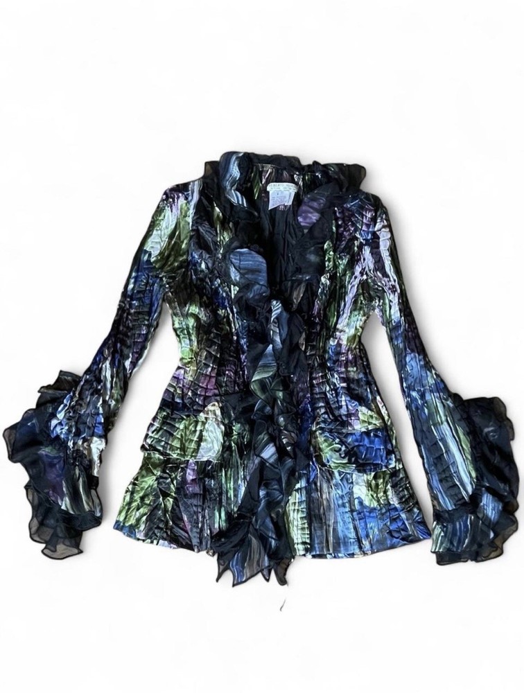 Alberto Makali Ruffle & Lace Blouse
