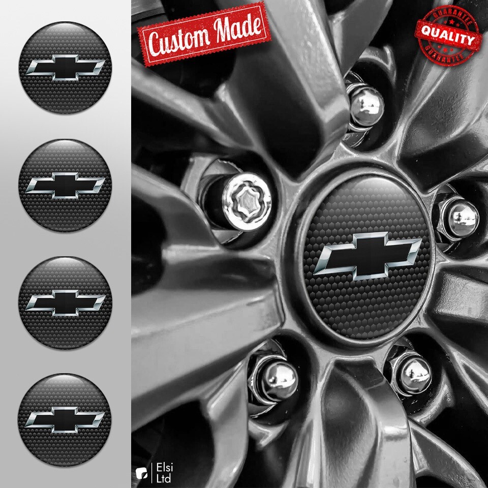 Chevrolet Wheel Cap Decals - 4-Piece Custom Rim Emblem Set