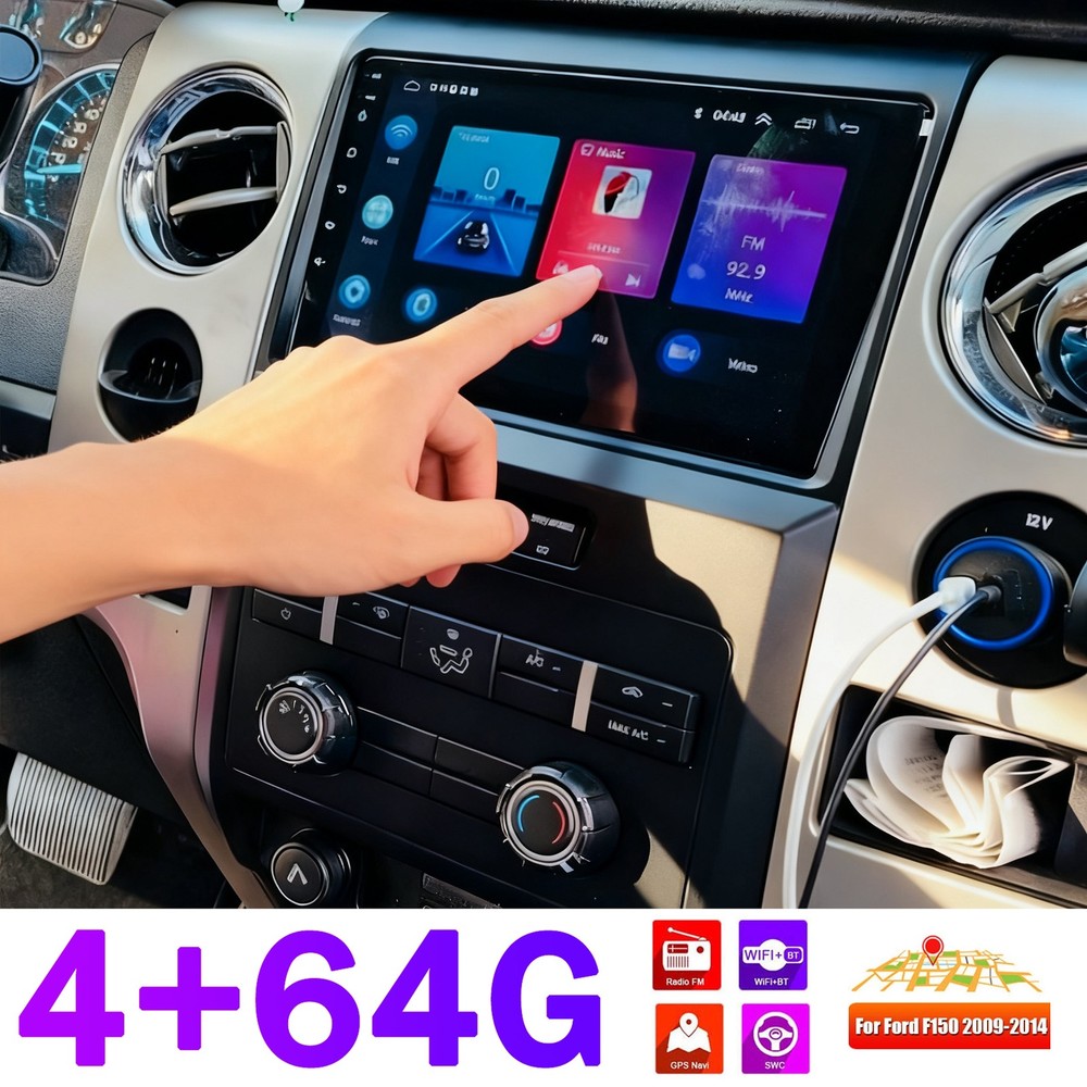 For Ford F150 2009-2014 F-150 Apple Carplay Android 13 Car Stereo Radio GPS Navi