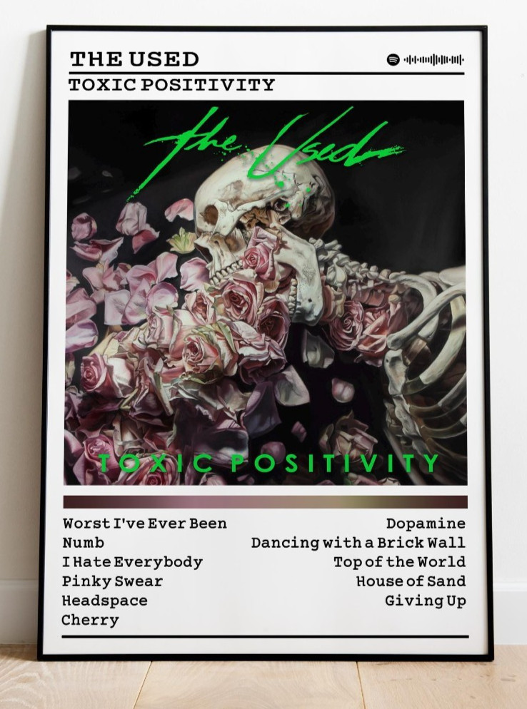 The Used Toxic Positivity Album Poster 24x36 Rock Music Wall Art Unframed