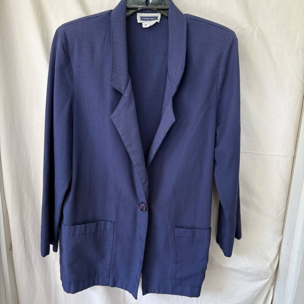 Vintage 80s/90s Blazer Women’s Sz. 12 Made In USA Shoulder Pads Single Stitch