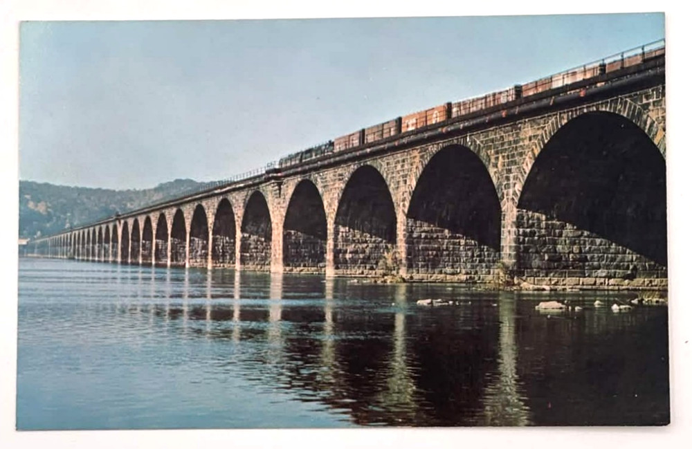 Rockville Bridge Harrisburg PA Longest Stone Arch Railroad Bridge Postcard