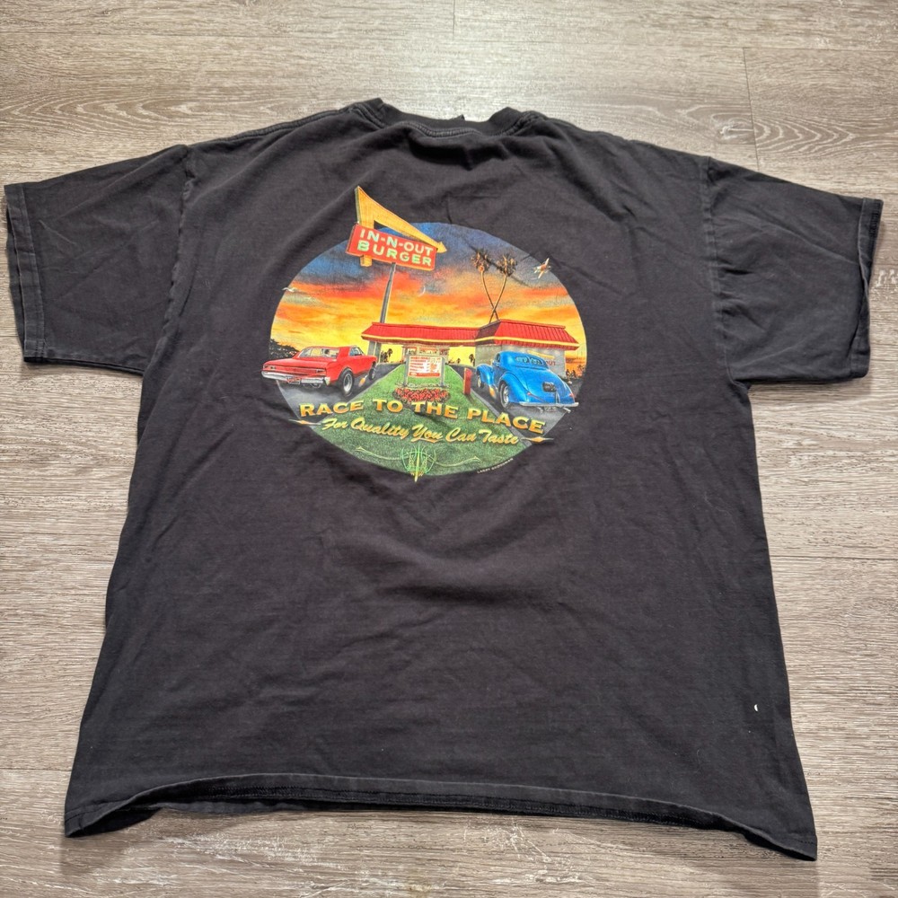 In N Out Burger Shirt Mens Large Graphic Tee Sunset Short Sleeve Crew Vintage