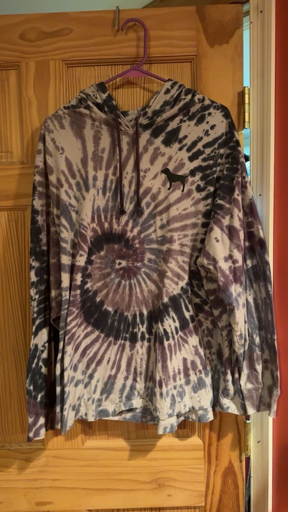 Pink Victorias Secret Tie Dye Hoodie Sweatshirt Pullover Size XXL