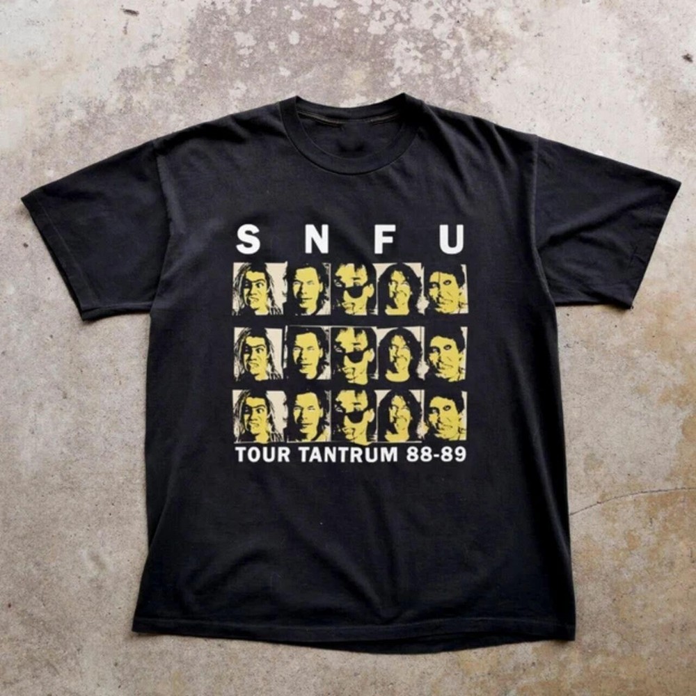 VTG SNFU Band 88-89 Short Sleeve Black Tee MA368 FREE SHIPPING