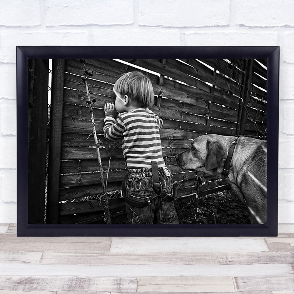 The World From Behind Fence Kid Child Person Peeking Watching Wall Art Print