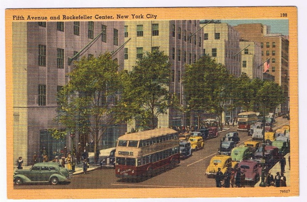 Postcard New York City NY Fifth Avenue & Rockefeller Center