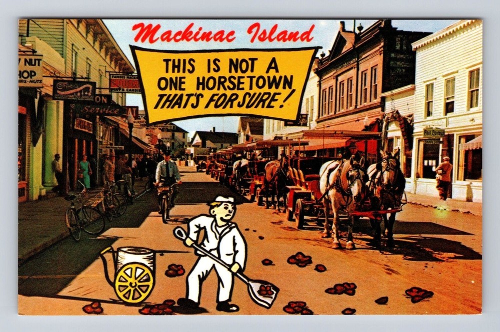 Mackinac Island MI-Michigan, General Humorous Greetings Antique Vintage Postcard