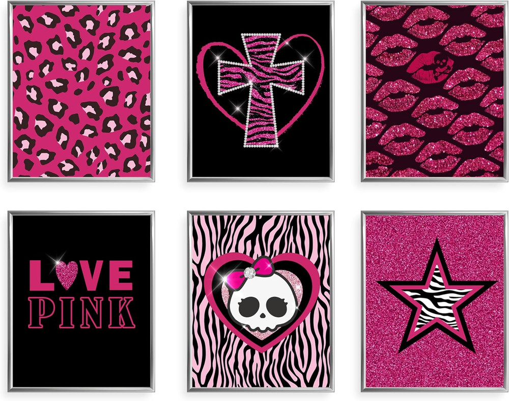 Mcbling Room Decor Aesthetic, Trashy Y2K Posters for Girls Bedroom, 2000S Hot Pi