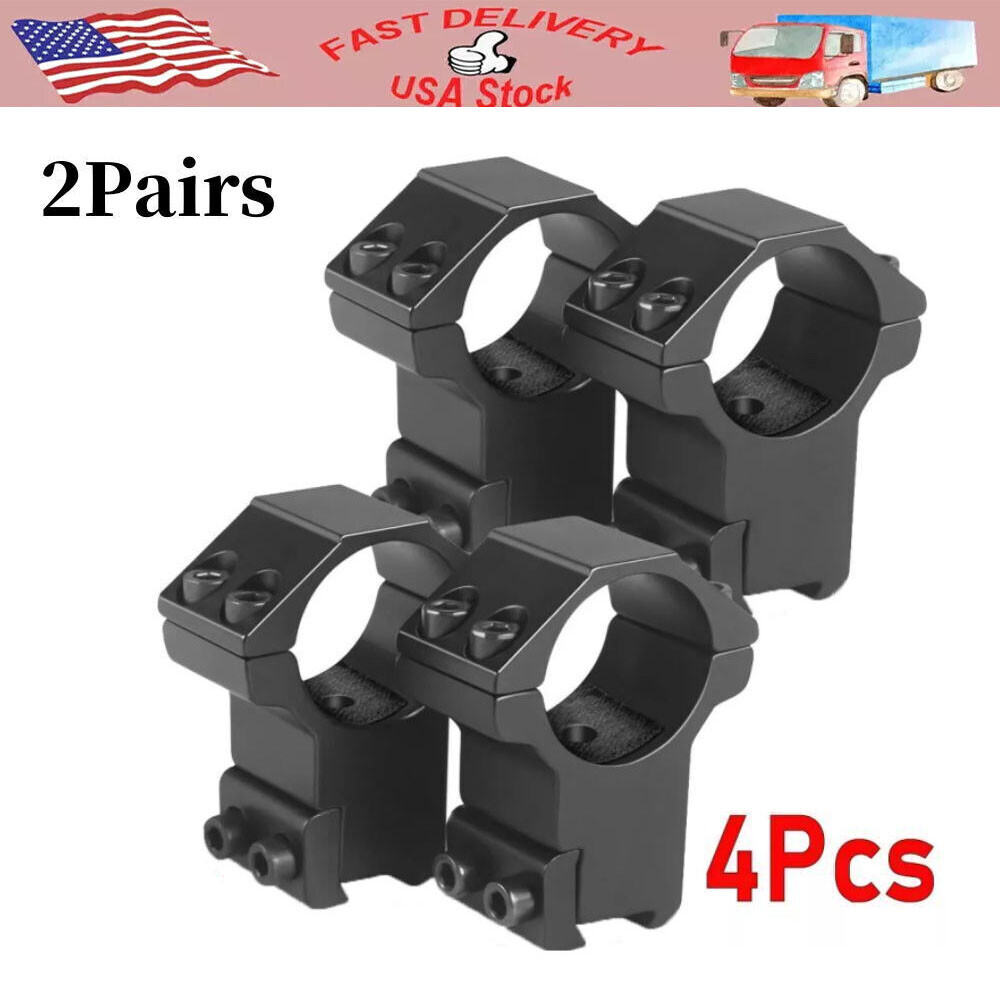 4Pcs 25.4mm High Profile Aluminum Scope Ring Mount for 11mm Dovetail Rail