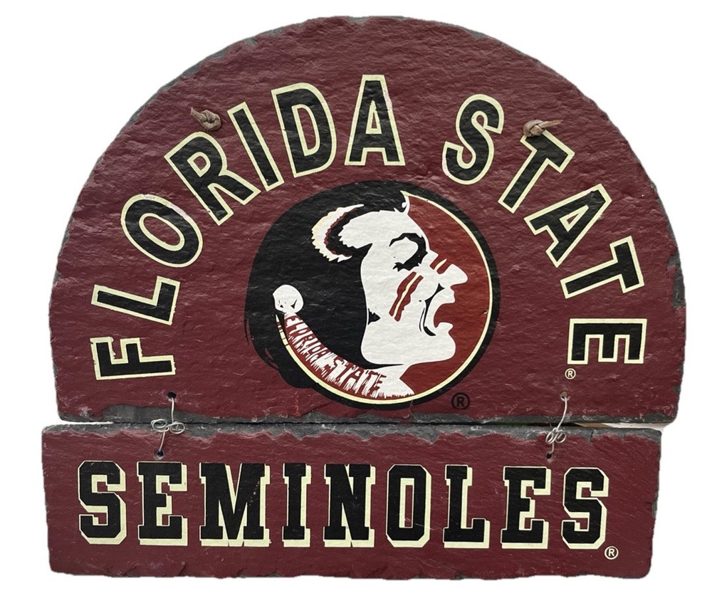 Florida State Seminoles College Slate Leather Hanger Sign for Wall or Door  