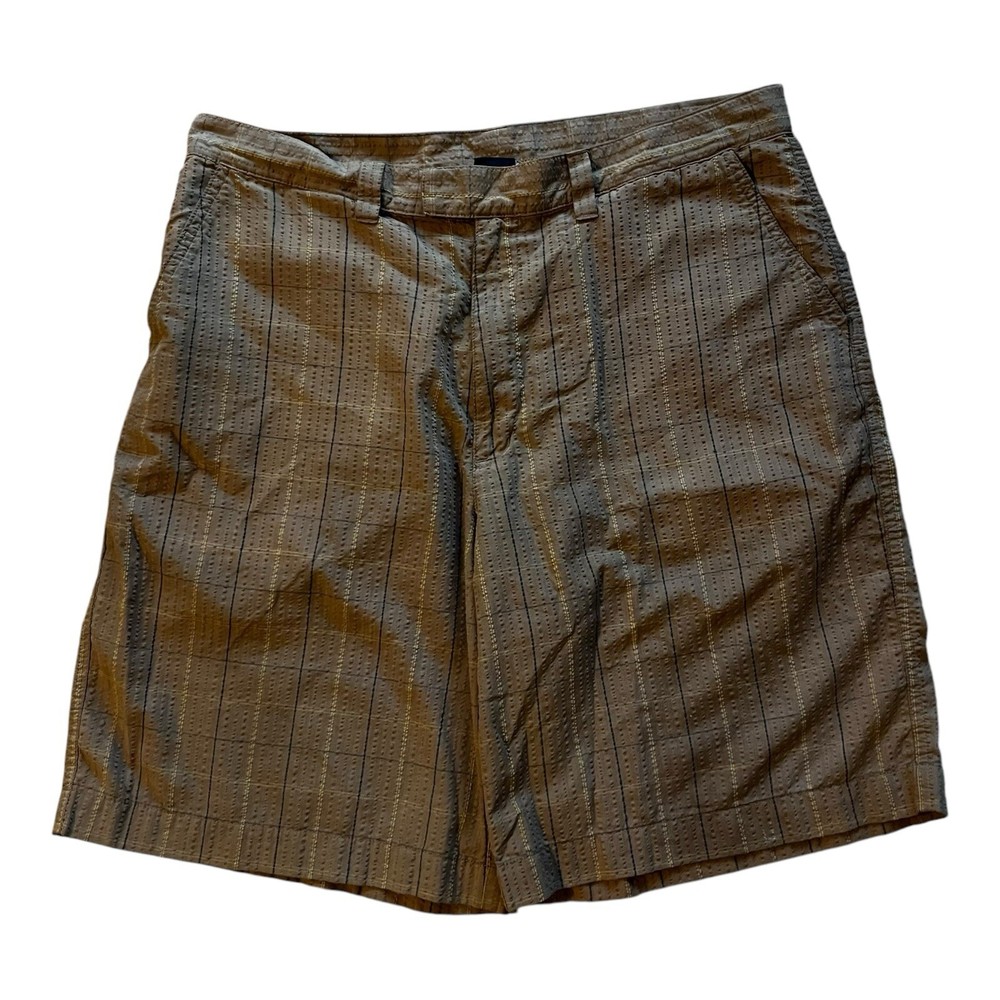 Patagonia Mens Shorts 35 Brown Plaid Organic Cotton Flat Front Hiking