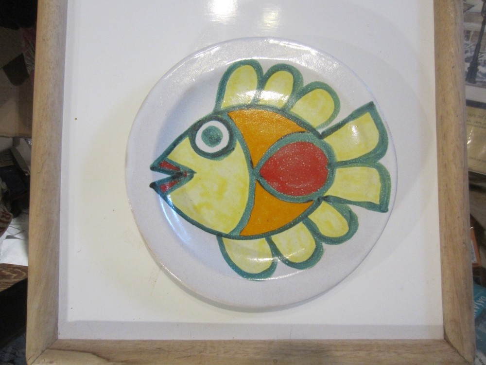 Giovanni DeSimone De Simone Sun Fish Plate Italian Pottery Vintage Italy NR