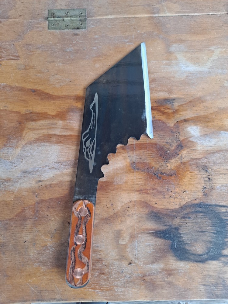 CUSTOM MADE GATOR THROWING CLEAVER CAMP KNIFE BY MCNEES