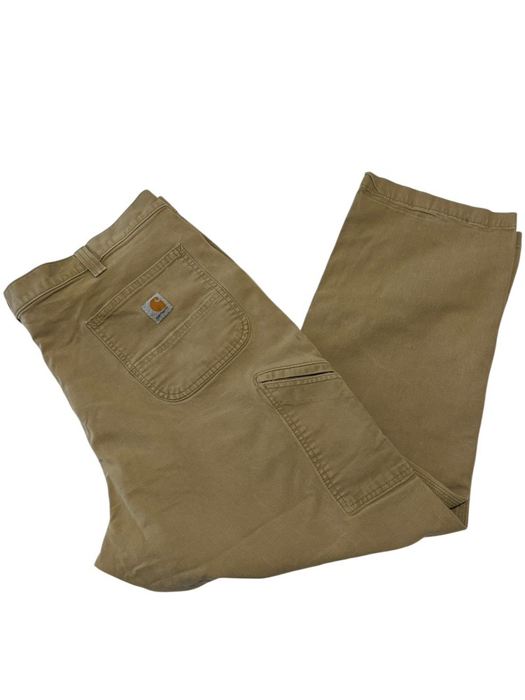 Carhartt Mens Relaxed Fit Stretch Duck Canvas Utility Pants 42x30 Dark Khaki