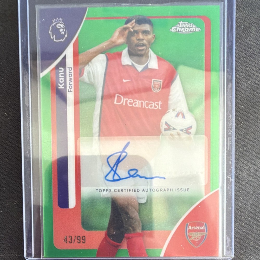 Topps Chrome Premier League 2025-26 Kanu Arsenal Autograph Green Refractor /99