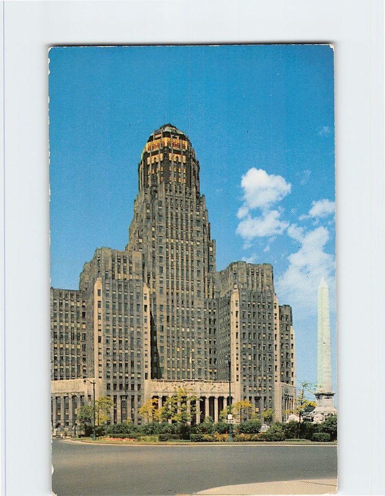 Postcard City Hall Buffalo New York Niagara Square McKinley Monument USA America