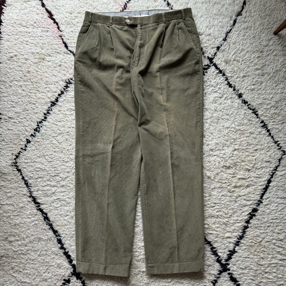 Mario's Pants Men's 40R (39x33) Corduroy Double Pleat Baggy Y2K Skate Italy Prep