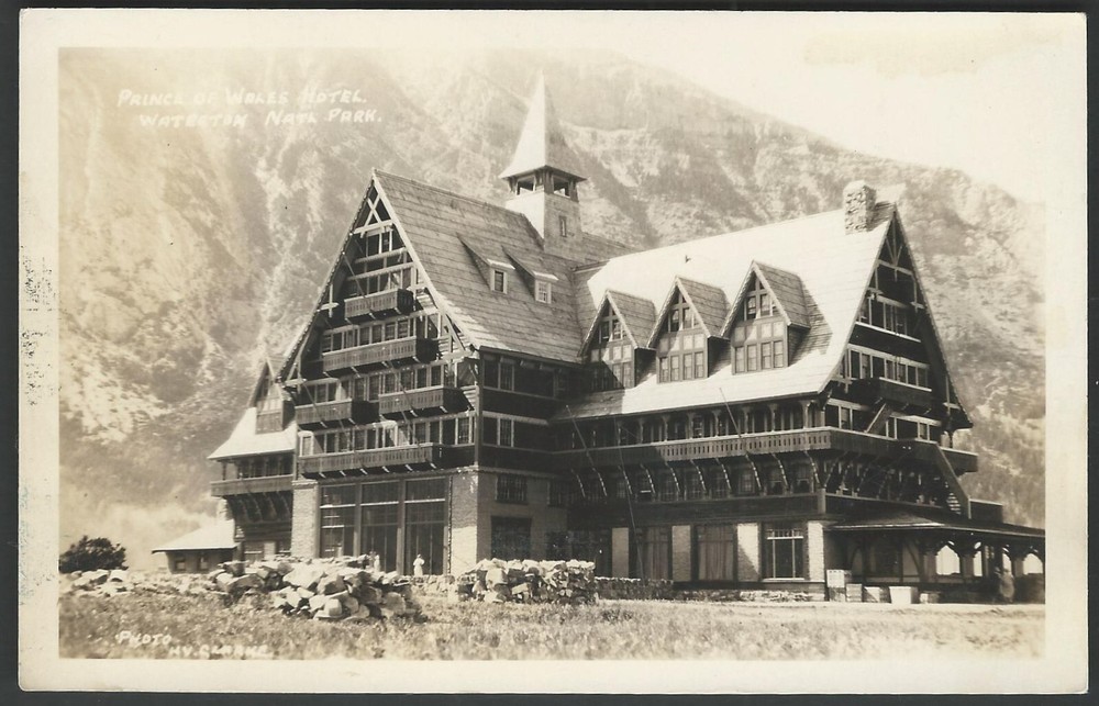 WATERTON NATIONAL PARK Prince of Wales Hotel RPPC ALBERTA CANADA Real Photo