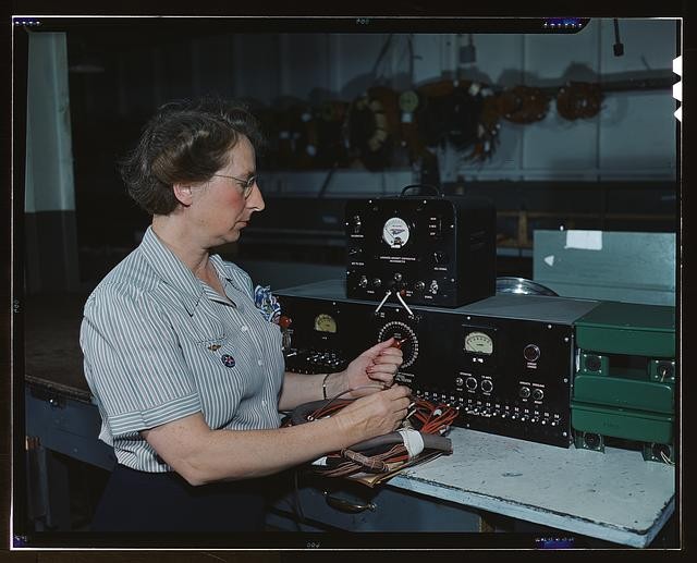 Long Beach California Douglas Aircraft Woman Wiring Aircraft 1942 WW2