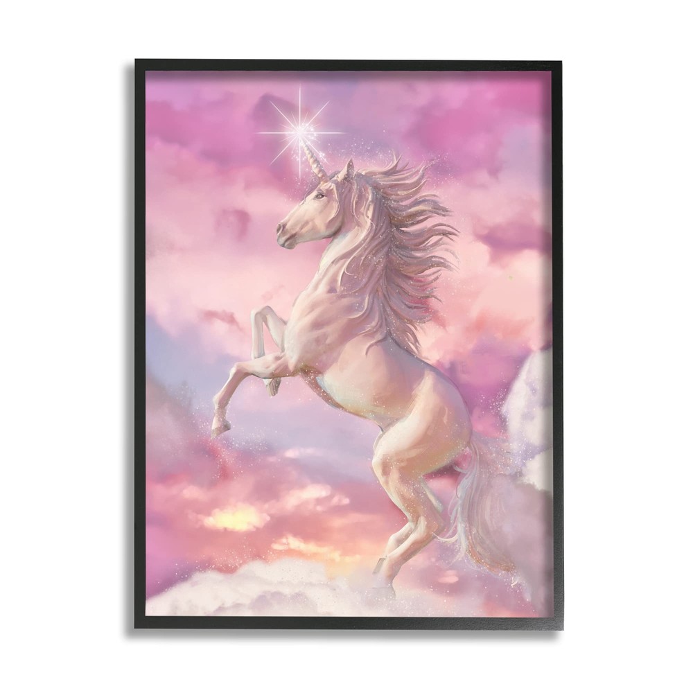 Beautiful Sunset Unicorn Pink Clouds Fantasy Illustration, Design by Ziwei Li