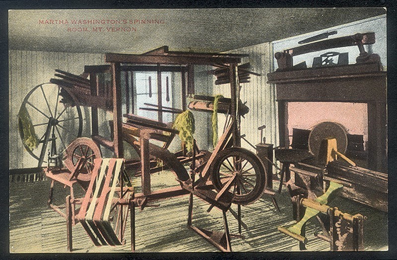 Vintage Martha Washington's SPINNING ROOM Postcard - Mt Vernon, VA