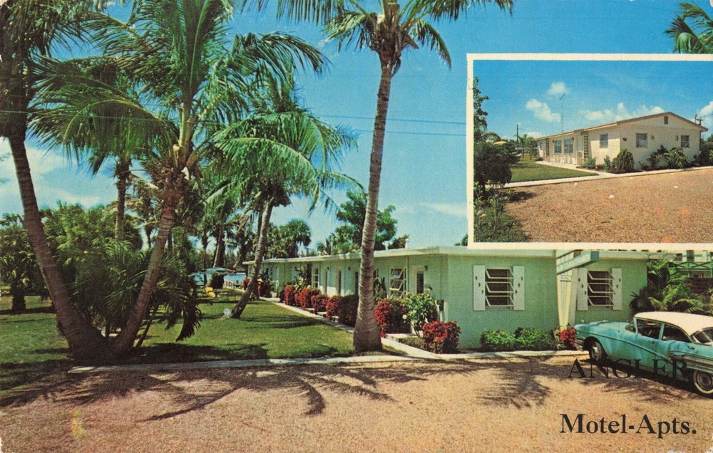 Angler Motel & Apartments Fort Pierce Florida FL Chrome c1960 Postcard