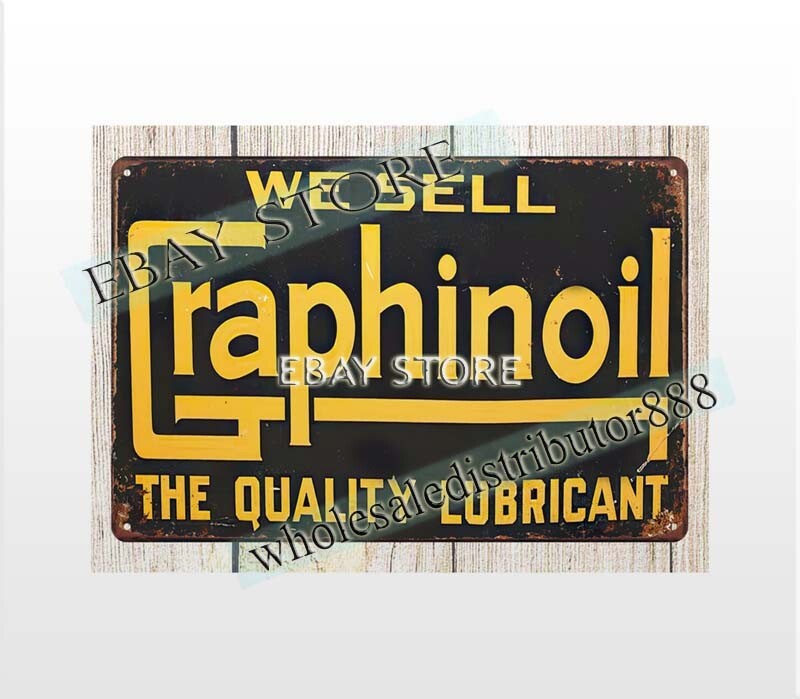Graphinoil QUALITY LUBRICANT metal tin sign man cave wall art sale
