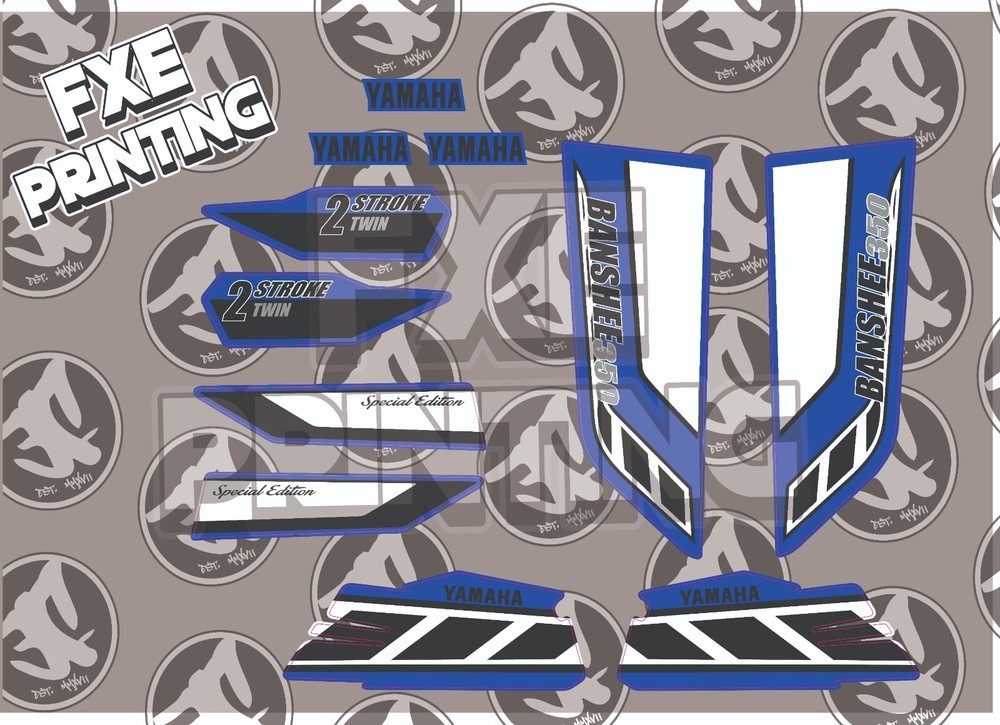 yamaha banshee graphics kit special edition blue 50th anniversary 2006