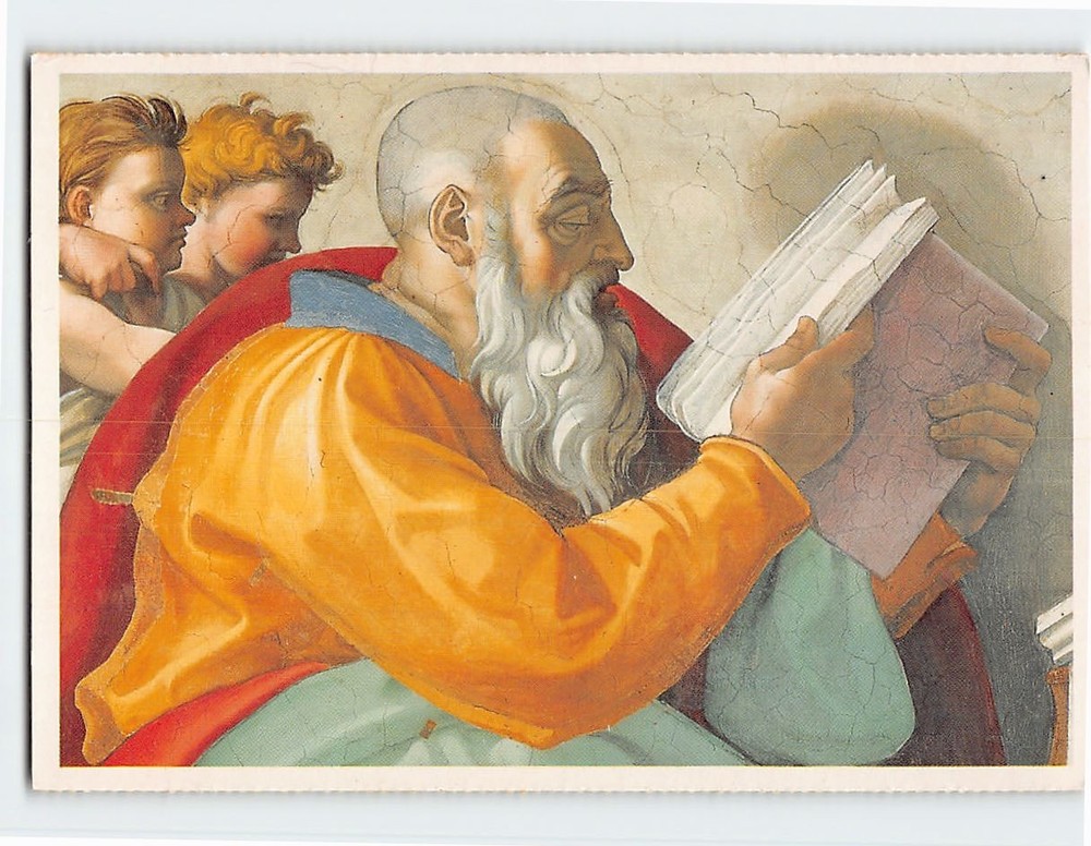 Postcard Prophet Zachariah Detail By Michelangelo Cappella Sistina Vatican City