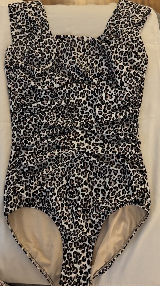 GB Animal Print Wide Strap One Piece Swimsuit Multicolor Size 8