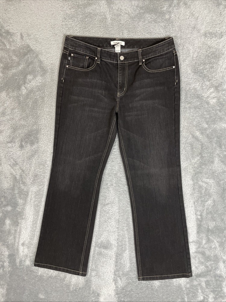 White House Black Market Jeans Womens Blanc 14r Black Bootcut Flex Pants Casual