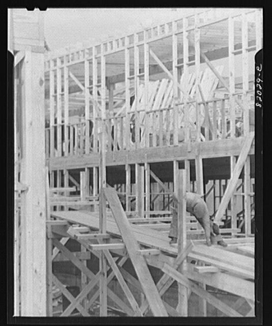 Washington DC 1930s Emergency Defense Office construction worker framing