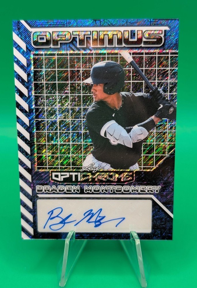 Braden Montgomery 2025 Leaf Optichrome Optimus Auto Blue Shimmer /3 Chicago