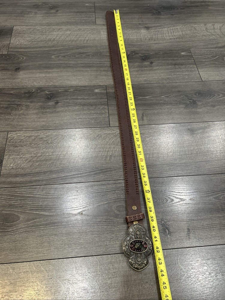 Cabi  Belt With Large Ornate Stone Buckle. Medium
