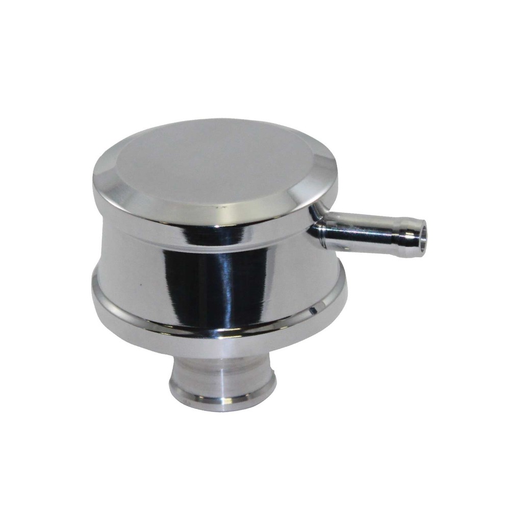 Polished Aluminum Push-In Breather Cap 90° PCV Valve Smooth Washable Element