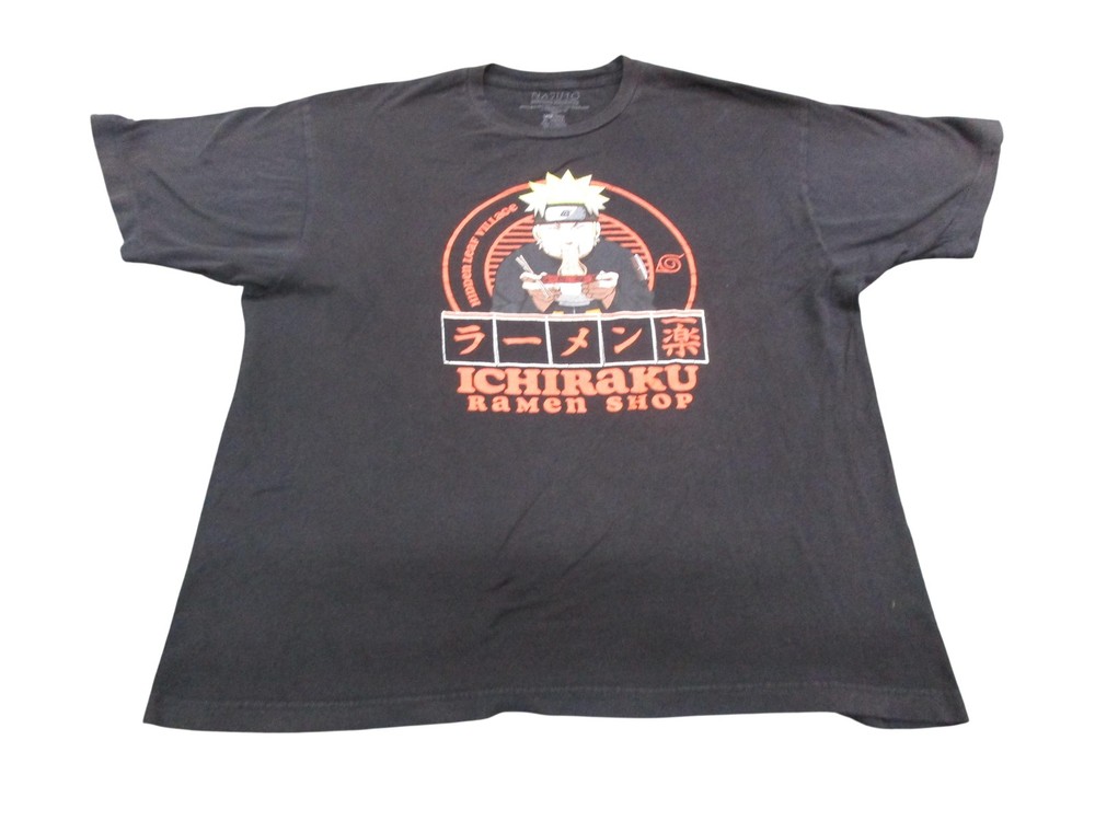 Naruto Shirt Mens XL Black Ichiraku Ramen Shop Graphic Tee Naruto Shippuden