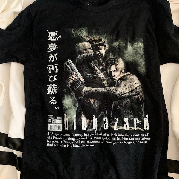 NEW!!! Leon Kennedy T-Shirt, Retro Resident Evil Merch Tee, Gaming gift