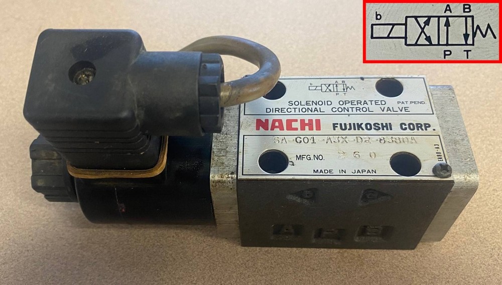 NACHI - Solenoid Control Valve (SA-G01-A3X-D2-8380A) - TESTED WORKING