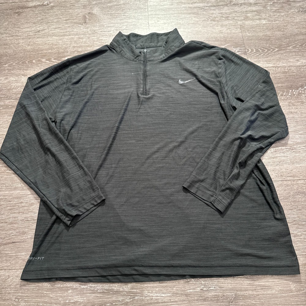 Nike Sweater Mens 2XL Gray Running Golf Stretch Quarter Zip Lightweight Stretch