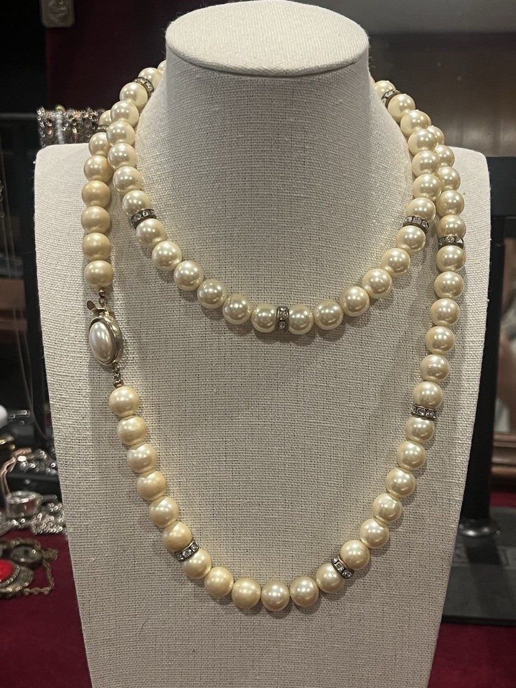Vintage Carolee 1980s Double Strand of Faux Champagne Pearls Necklace