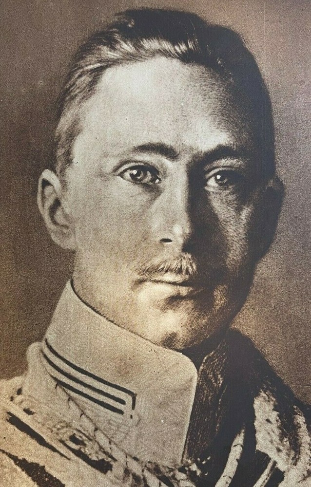 1915 Vintage Illustration German Crown Prince Wilhelm