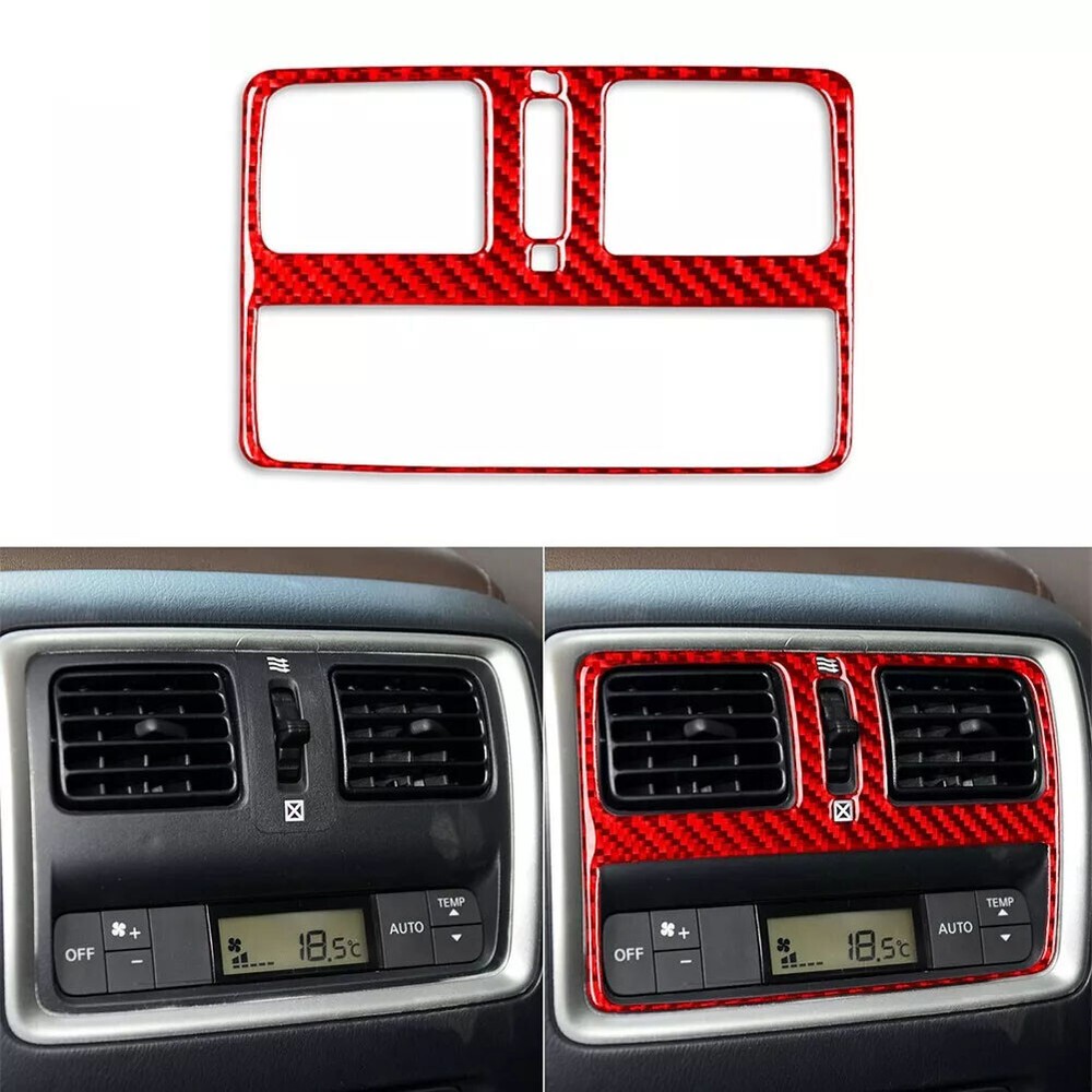 Red Carbon Fiber Interior Rear Air Vent Outlet Trim For Infiniti JX35 QX60 13-16