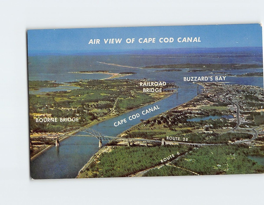 Postcard Air View Of Cape Cod Canal Massachusetts USA