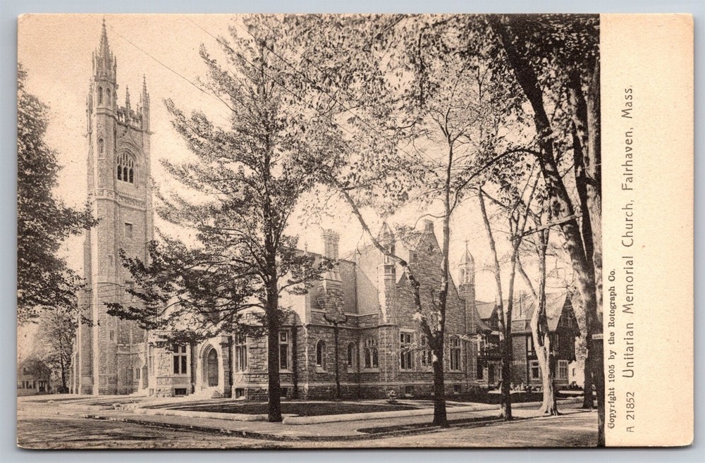 Unitarian Memorial Church Fairhaven MA Early 1900s UDB Postcard T13