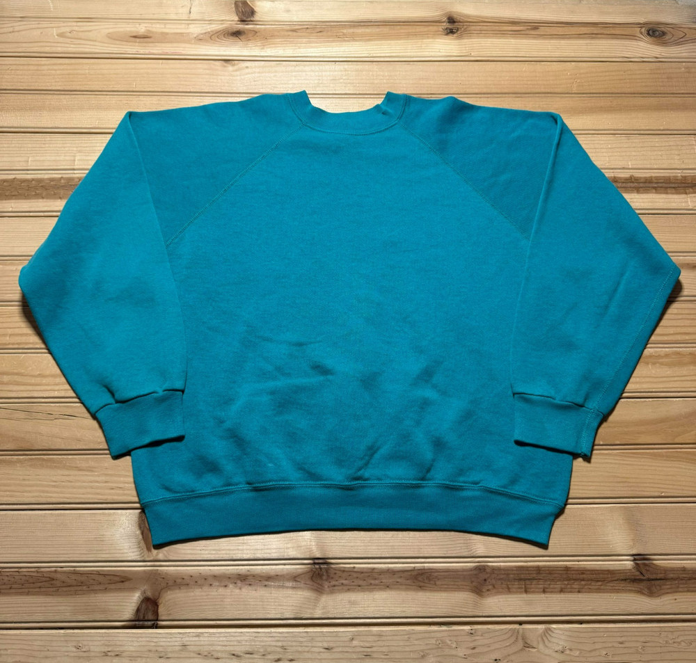 Vintage 80s 90s Blank Raglan Sleeve Crewneck Pullover Sweatshirt Women's Size XL