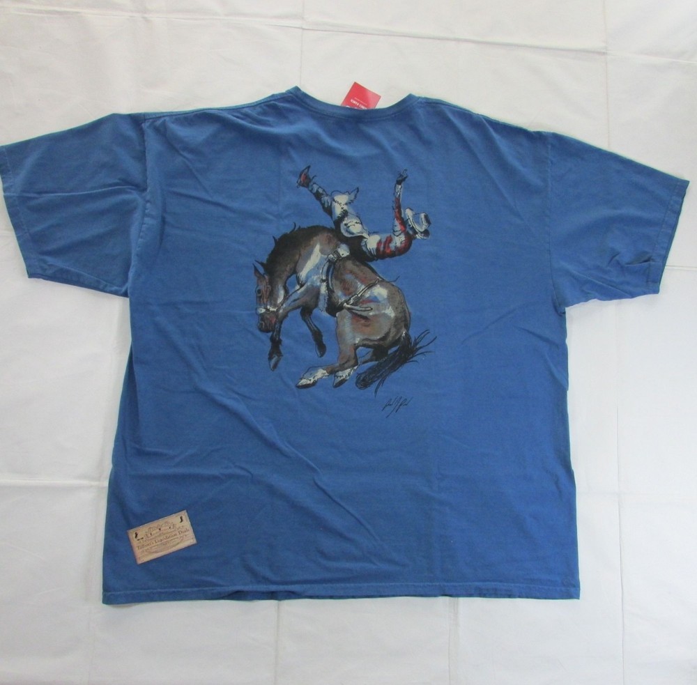 Kimes Ranch Men's 2XL Short Sleeve Winning Ride Rodeo Bronc Graphic T-Shirt Blue