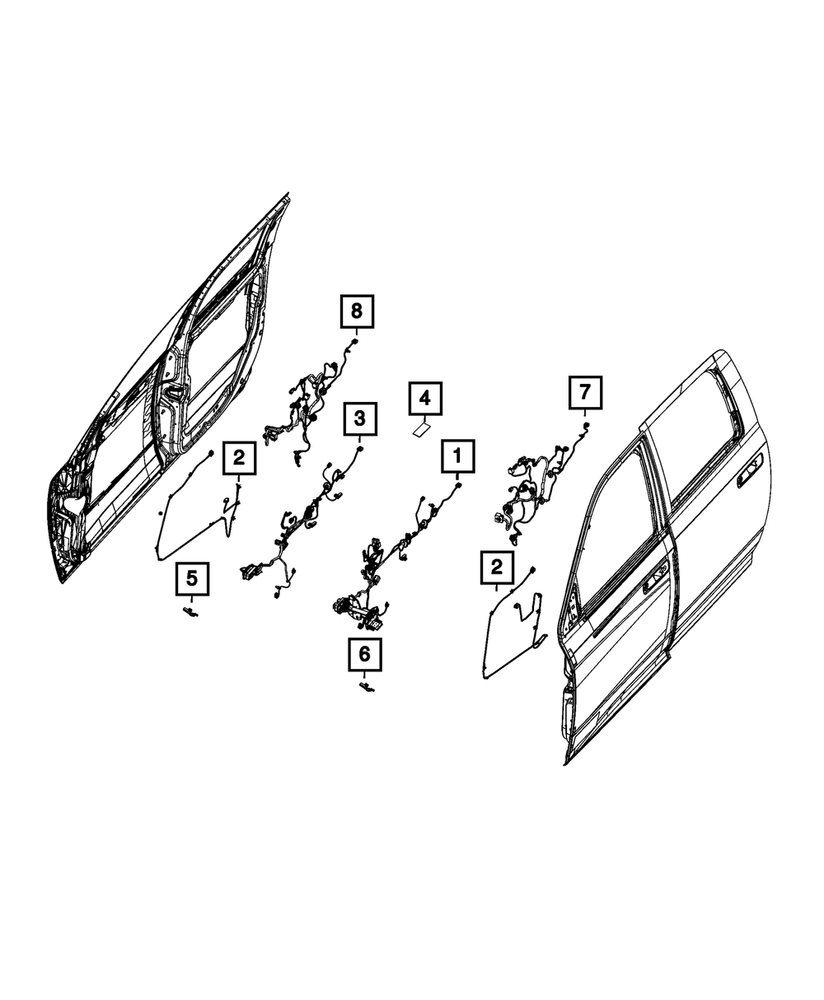 Genuine Mopar Front Door Wiring Left 68459863AA